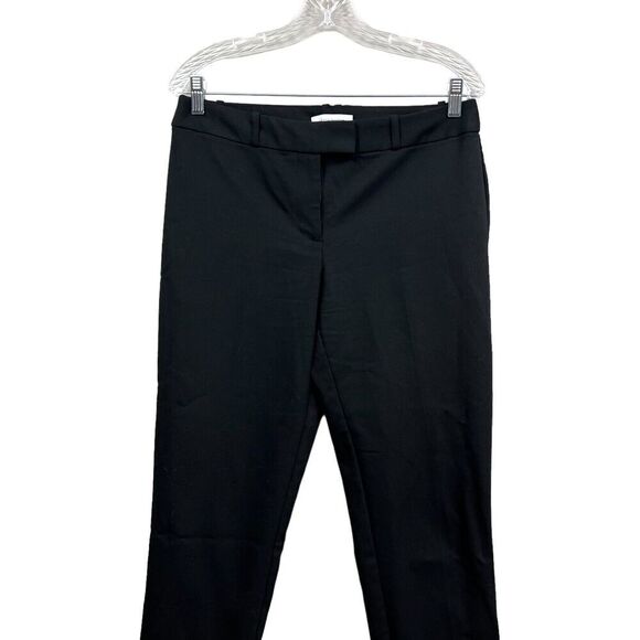 Liz Claiborne Chino Pants Stretch Tapered Pockets Flat Front Black Women Size 6 - Picture 2 of 6